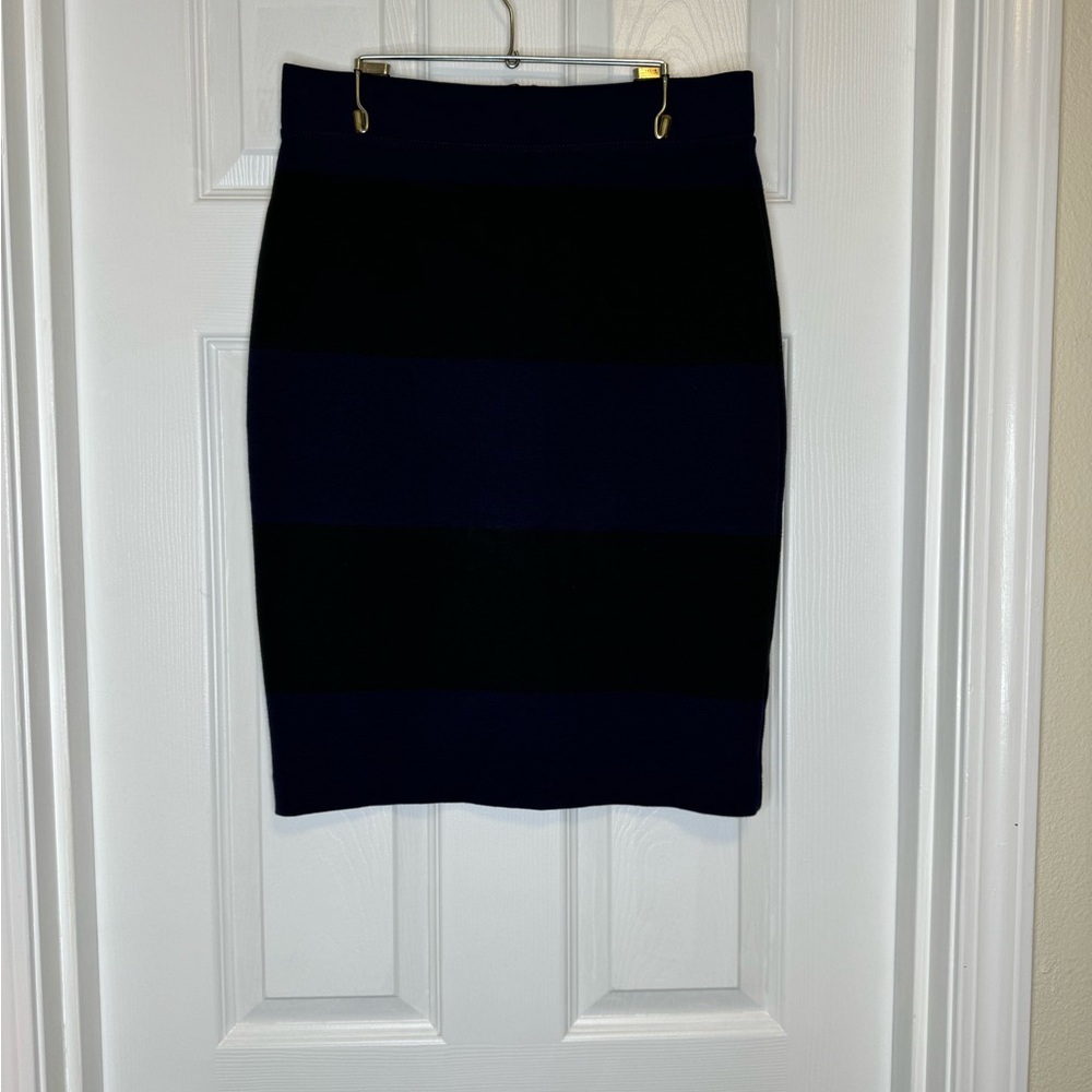 Gap Casual Pencil Skirt Striped Blue/Black Small
